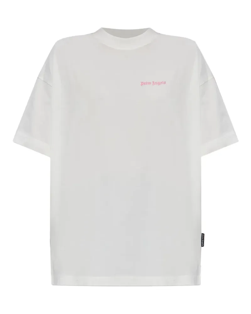 Palm Angels T-Shirt mit Logo-Stickerei - Weiß Weiß