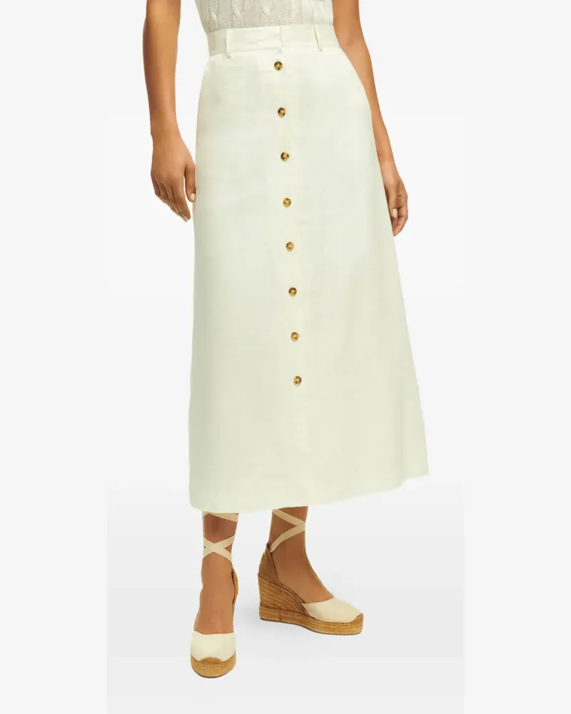 Brooks Brothers button midi skirt - Nude Nude