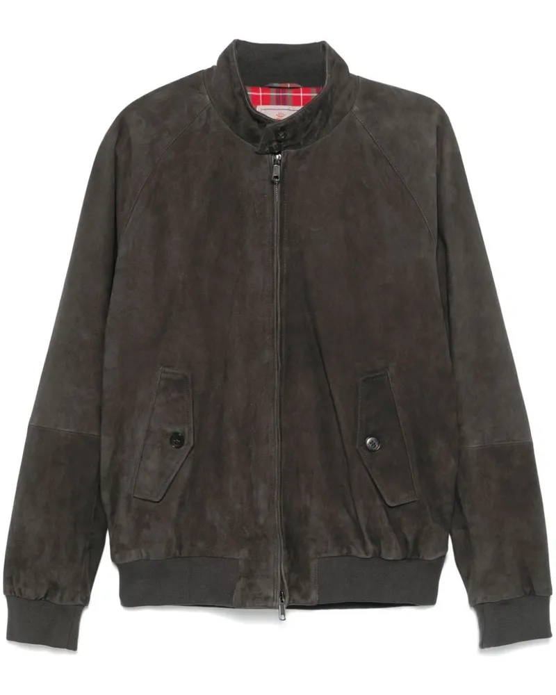 Baracuta G9 Harrington-Jacke aus Wildleder - Schwarz Schwarz