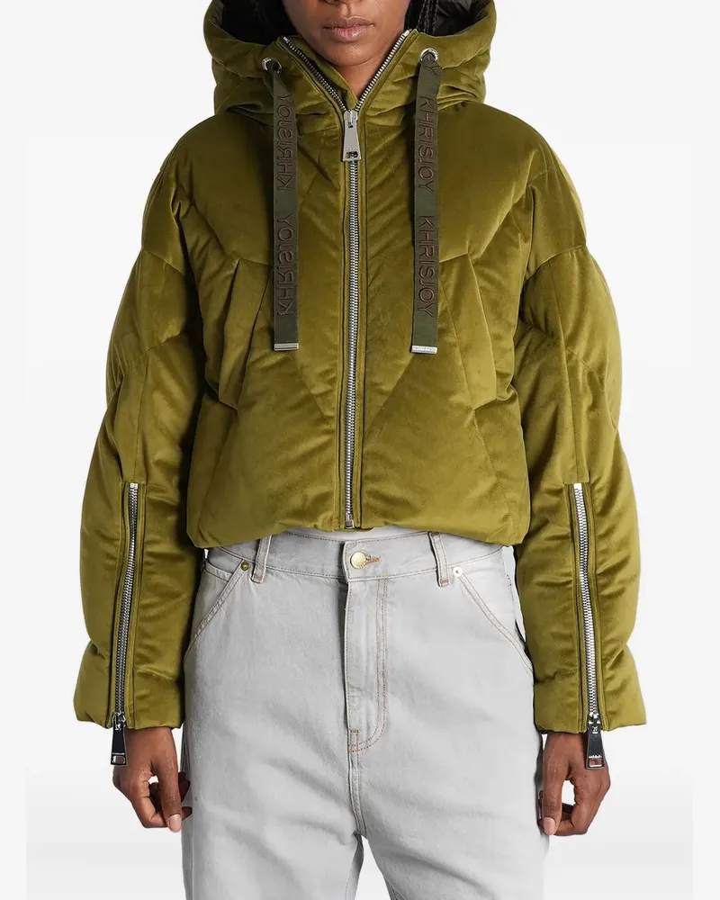 KHRISJOY Gesteppte Jacke mit applizierter Kapuze - Grün Grün