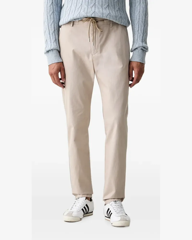 JOOP! drawstring-waist logo-patch trousers - Nude Nude