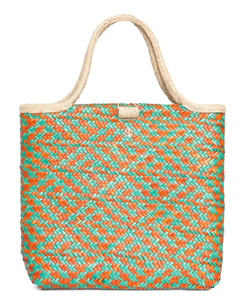 BRIGITTE Handgewebte Dandá Strandtasche - Grün Grün