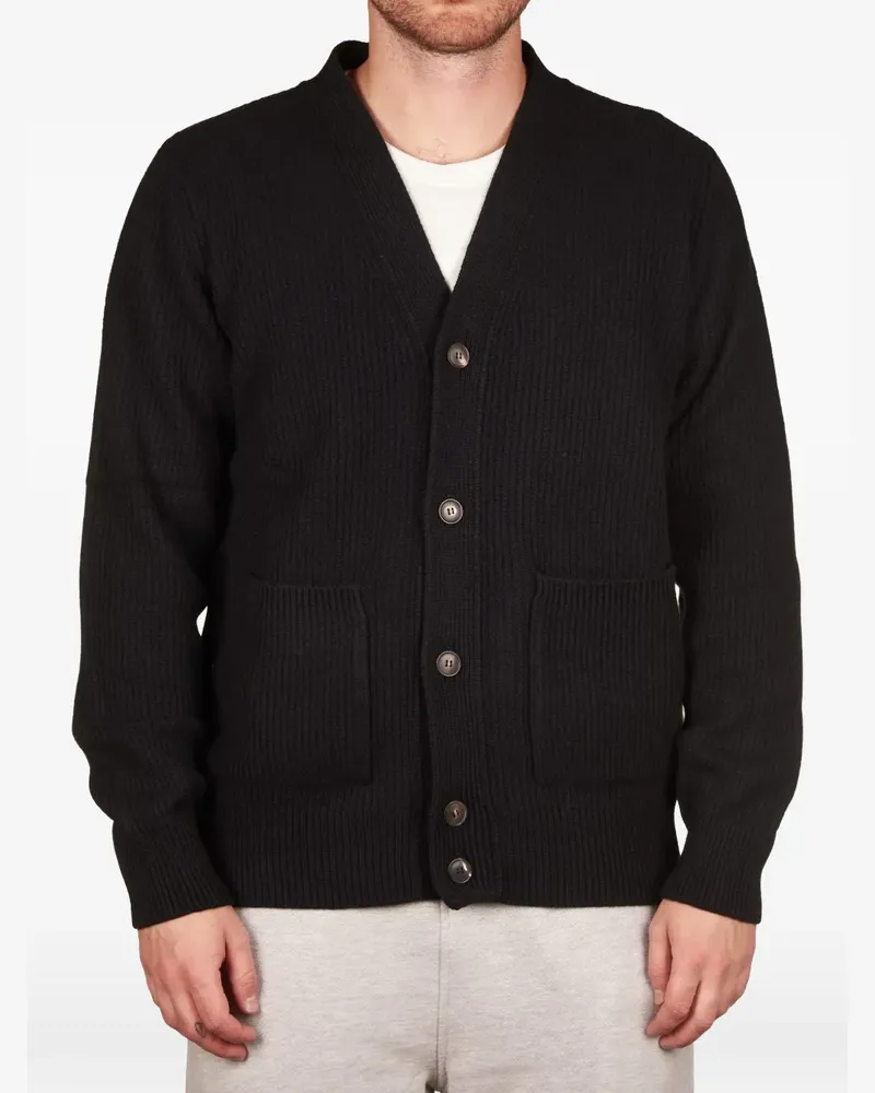 Filippo de Laurentiis ribbed-knit button-up cardigan - Schwarz Schwarz