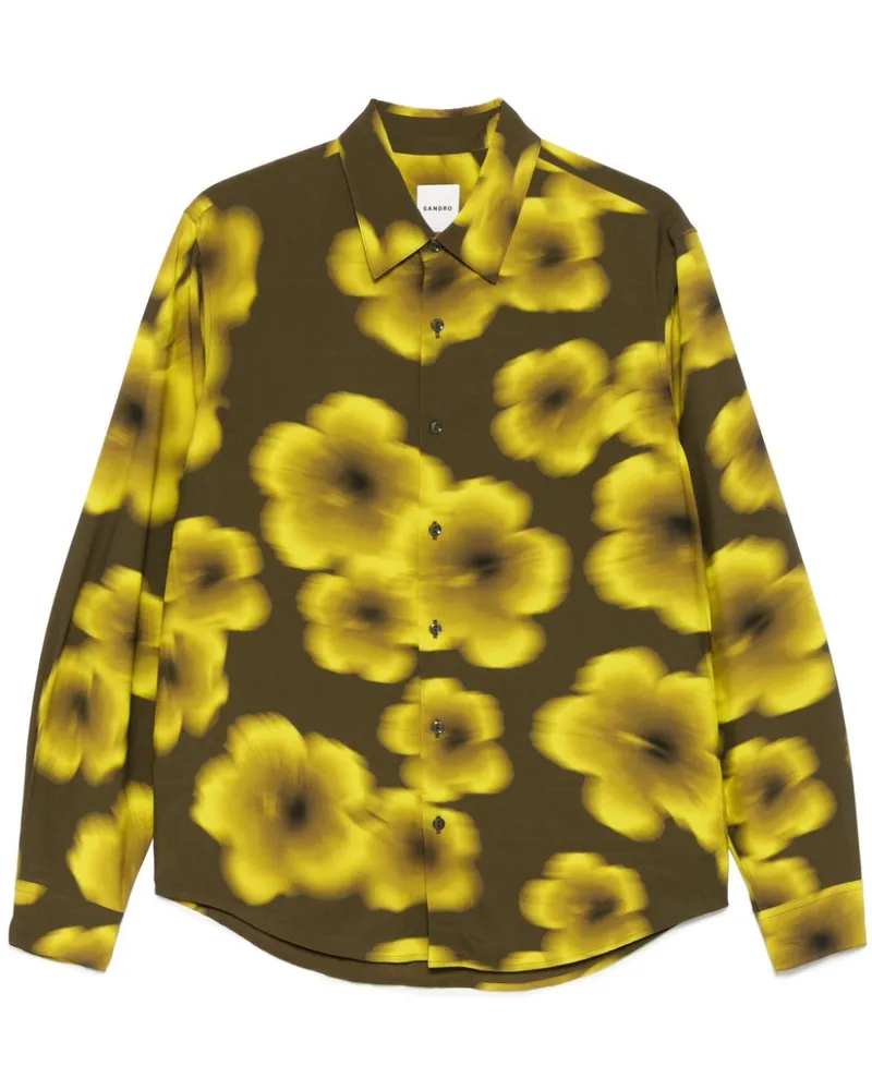 Sandro Hemd mit Blumen-Print - Grün Grün