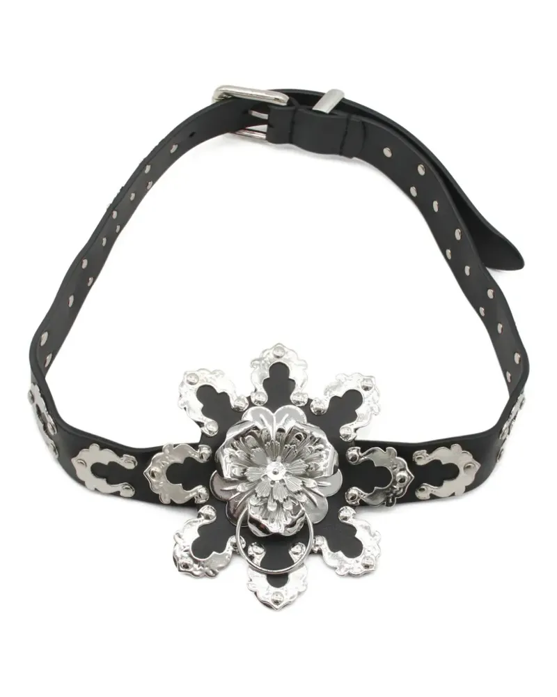 Blumarine flower-embellishment belt - Schwarz Schwarz