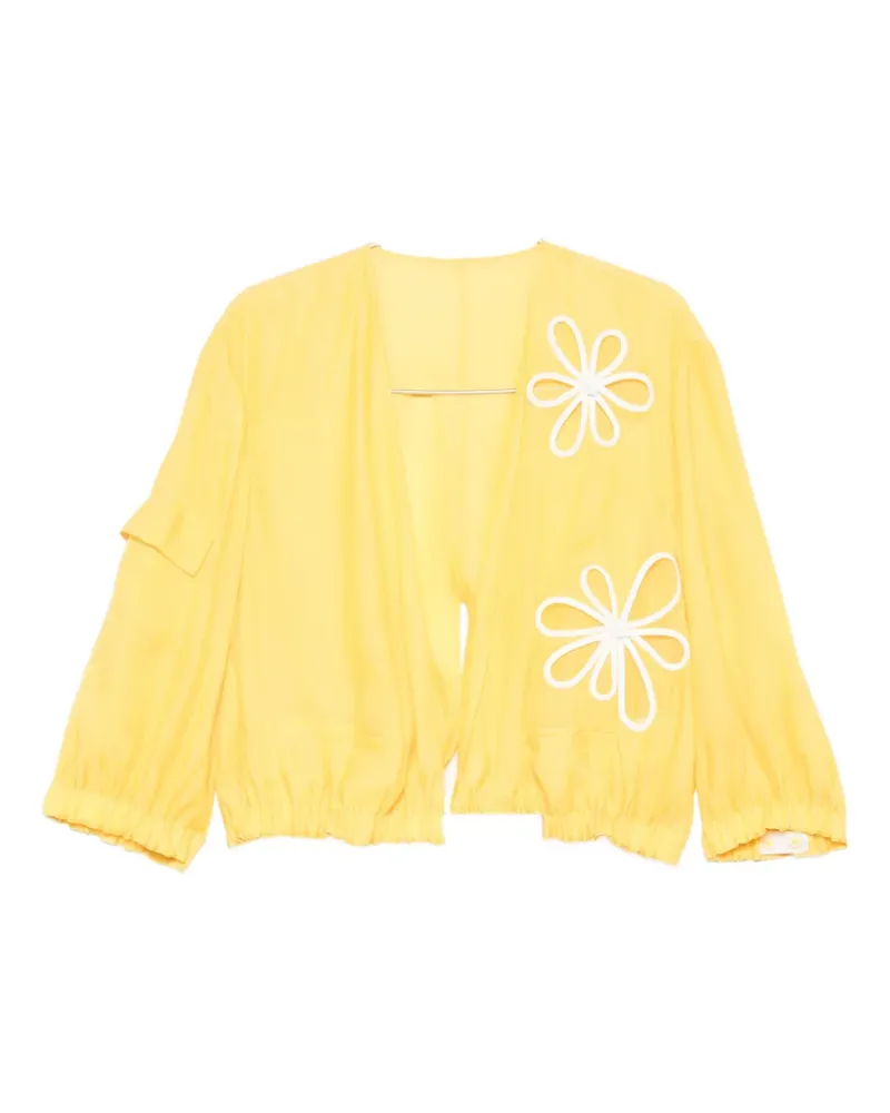 Fendi floral-patch jacket - Gelb Gelb