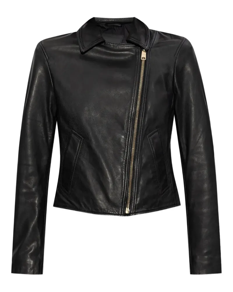 AllSaints Vela Jacke mit asymmetrischem Reißverschluss - Schwarz Schwarz