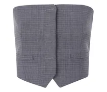 Cropped-Top aus Wolle - Grau