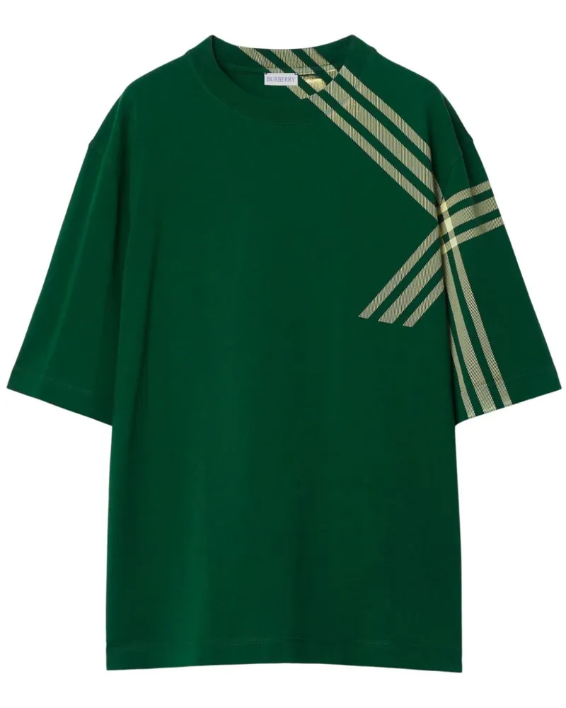 Burberry Kariertes T-Shirt - Grün Grün