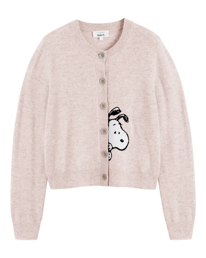 Chinti & Parker x Peanuts Snoopy Peekabow Cardigan - Rosa Rosa
