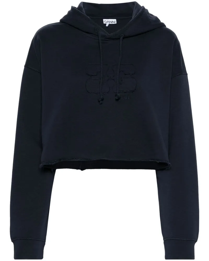 Ganni Hoodie aus Bio-Baumwolle - Blau Blau