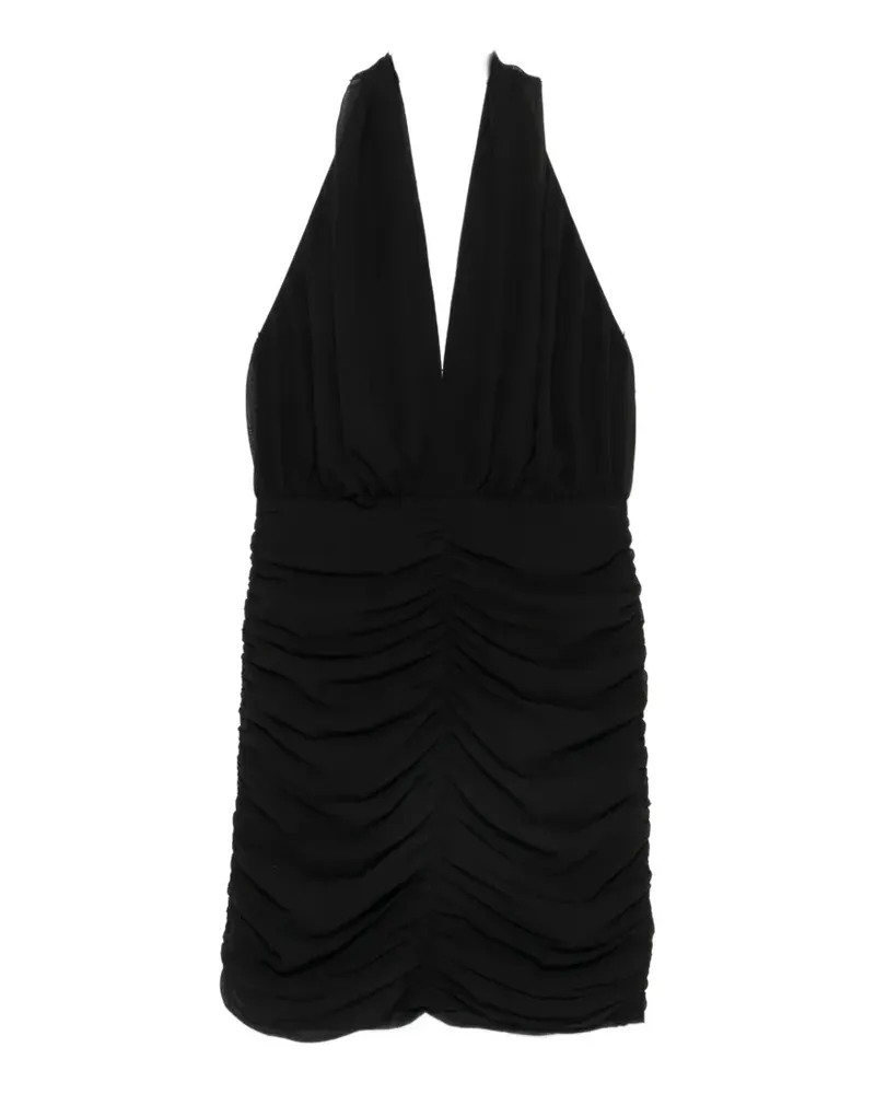 ROTATE Birger Christensen Ruched sequin-embellished ruffled mini dress - Schwarz Schwarz