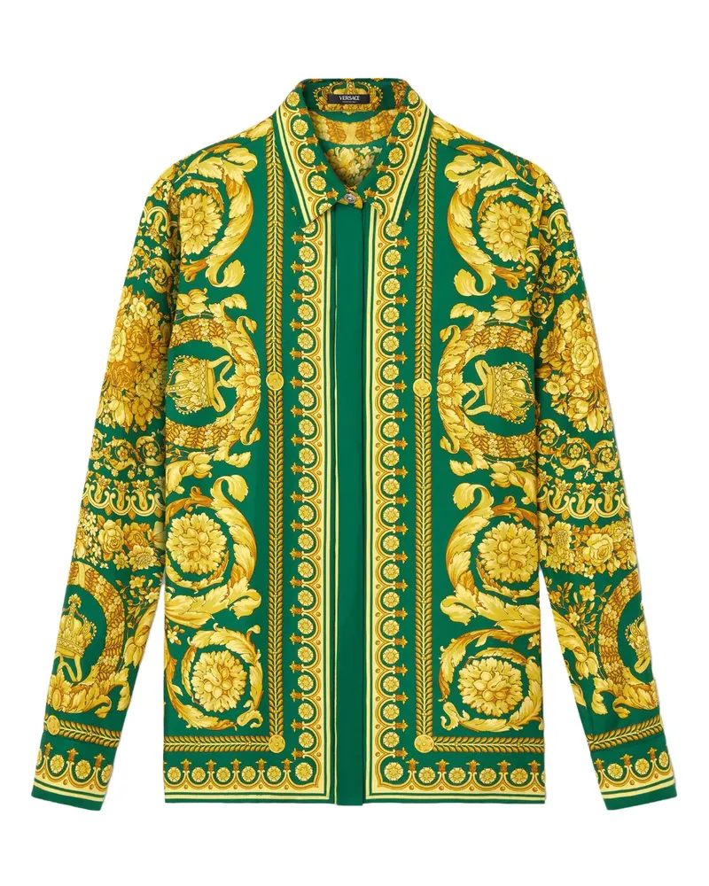 Versace barocco-print silk shirt - Grün Grün