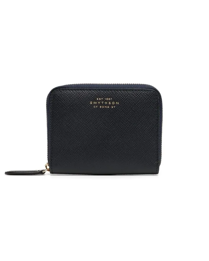 Smythson Portemonnaie aus gekörntem Leder - Blau Blau