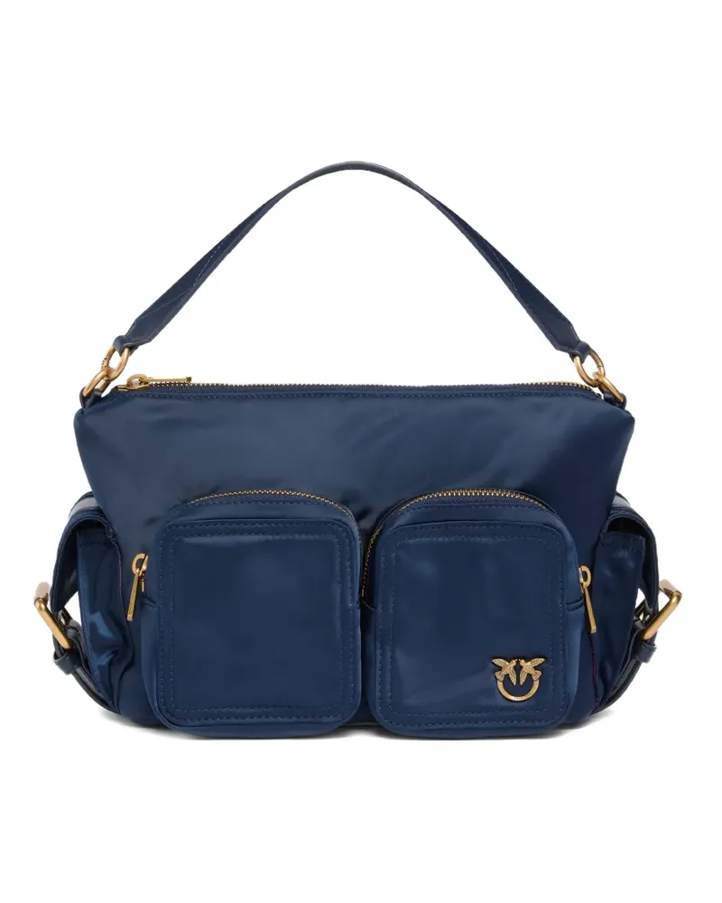 Pinko Double-Pocket Schultertasche mit Henkel - Blau Blau