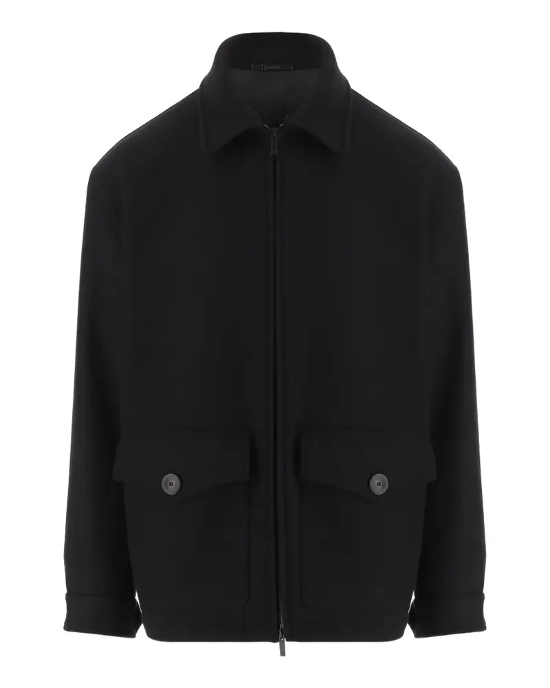 Giorgio Armani zip-up short coat - Schwarz Schwarz