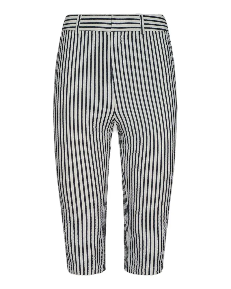 L'Agence Leni striped knee-length shorts - Weiß Weiß