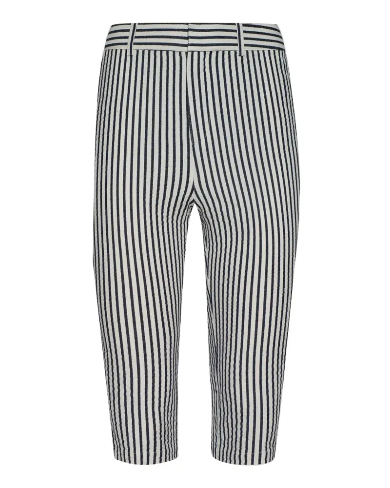 L'Agence Leni striped knee-length shorts - Weiß Weiß