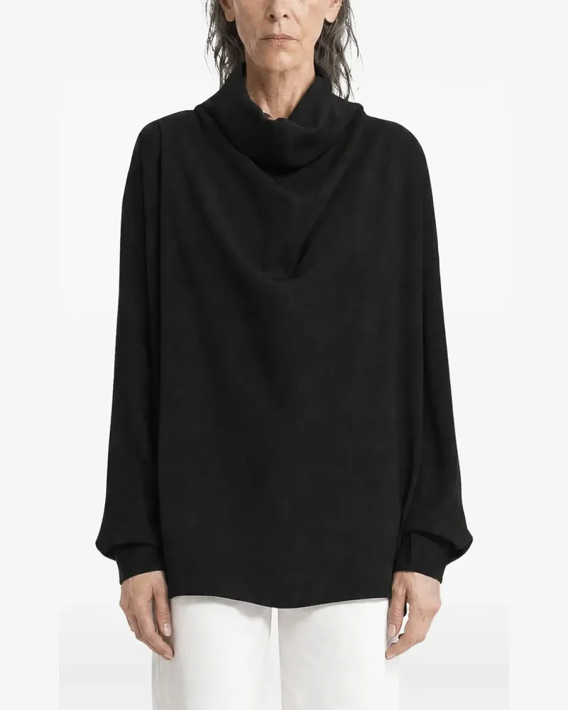 Totême Bluse mit drapiertem Ausschnitt - Schwarz Schwarz