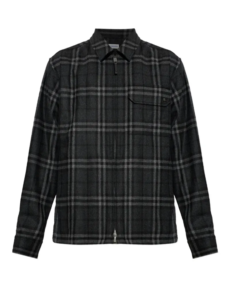 Burberry Check wool cashmere overshirt - Grau Grau