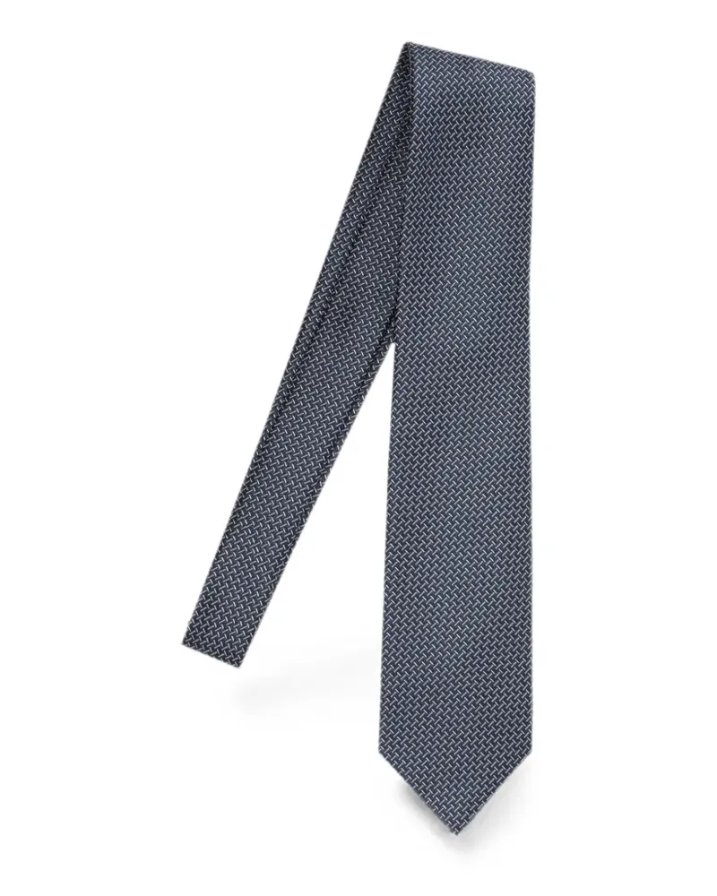 Tom Ford geometric-pattern silk tie - Blau Blau