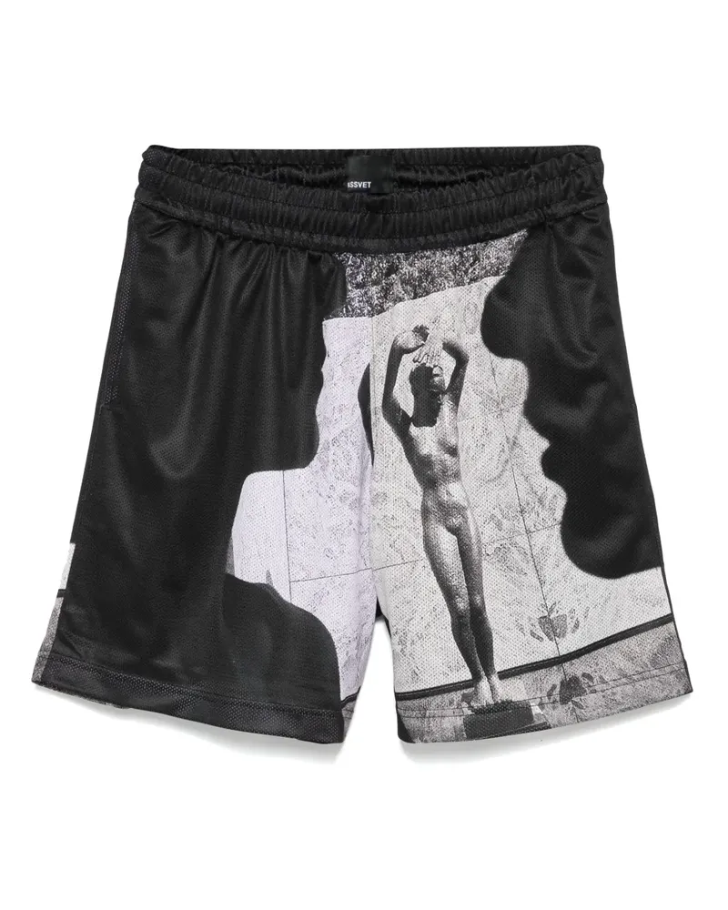 PACCBET RASSVET La Melancolia Statue Shorts - Schwarz Schwarz