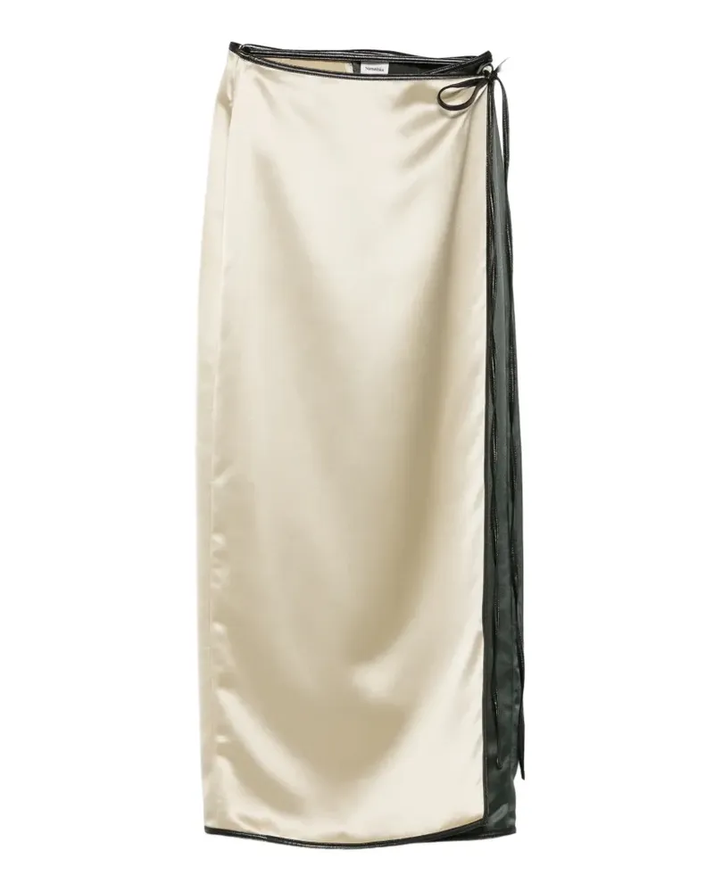 Nanushka Niamh two-tone wrap-design maxi skirt - Nude Nude