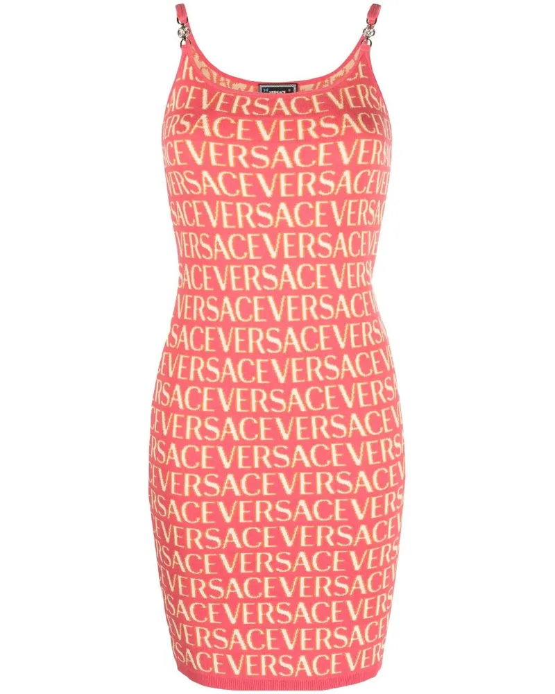 Versace Allover knitted minidress Rosa