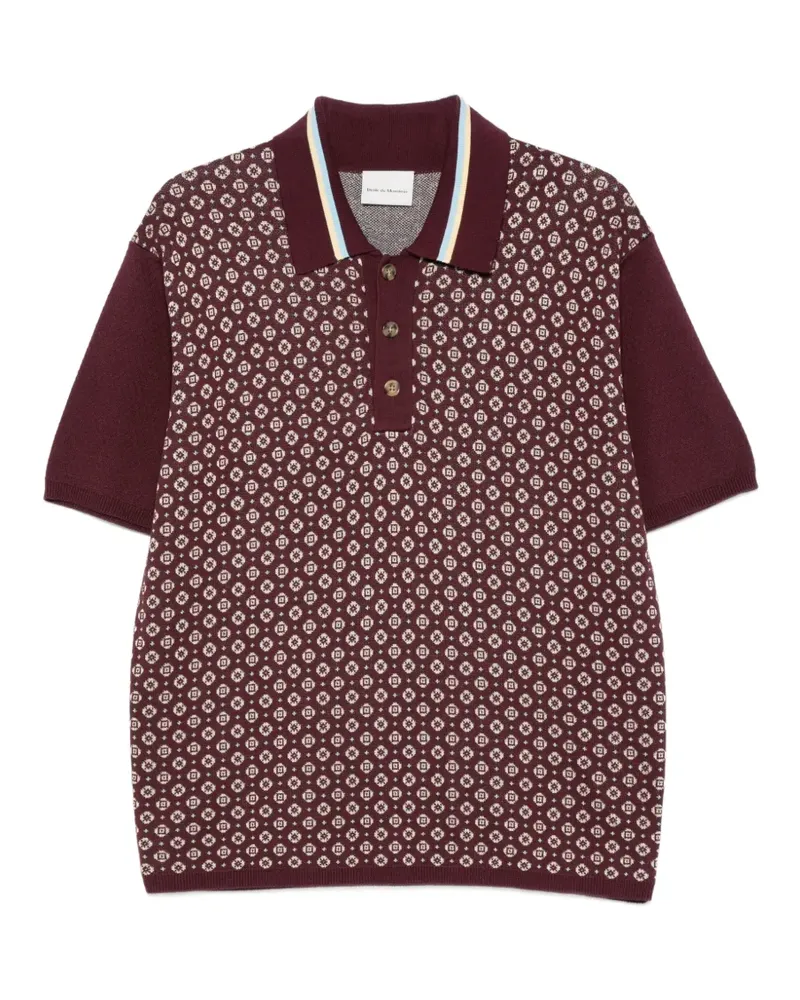 Drôle de Monsieur patterned polo shirt - Rot Rot