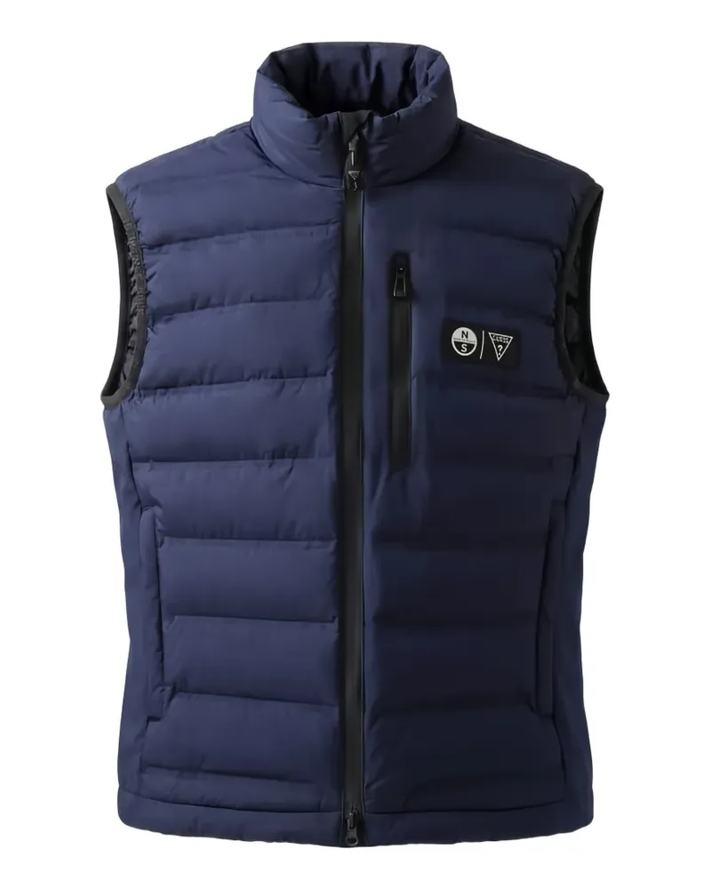 Guess x North Sails Steppweste mit Logo-Patch - Blau Blau