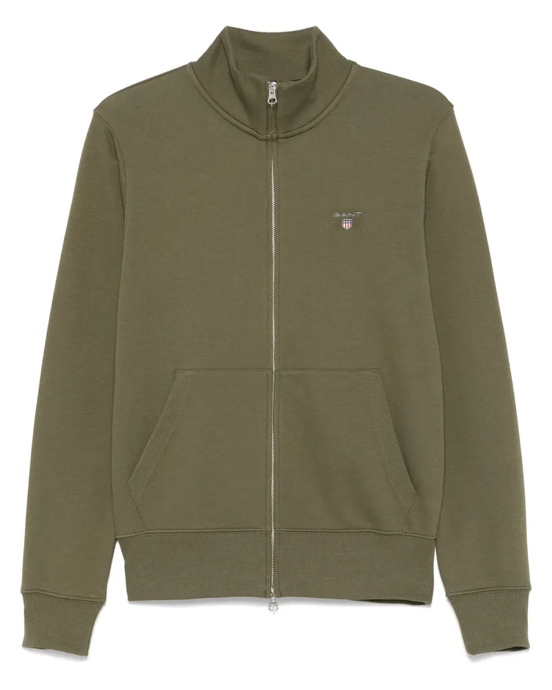 Gant Cardigan mit Logo-Stickerei - Grün Grün