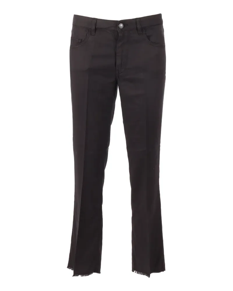 Fay Five-Pocket-Hose mit Fransensaum - Schwarz Schwarz