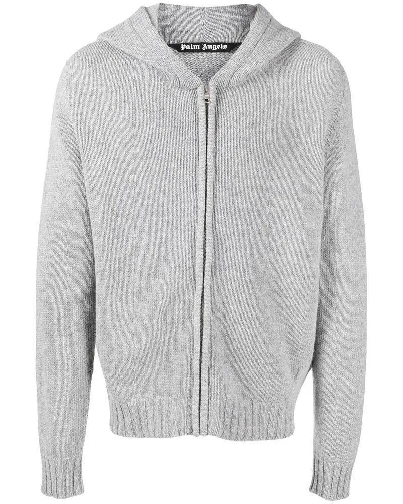 Palm Angels Kapuzenjacke mit Logo-Print - Grau Grau