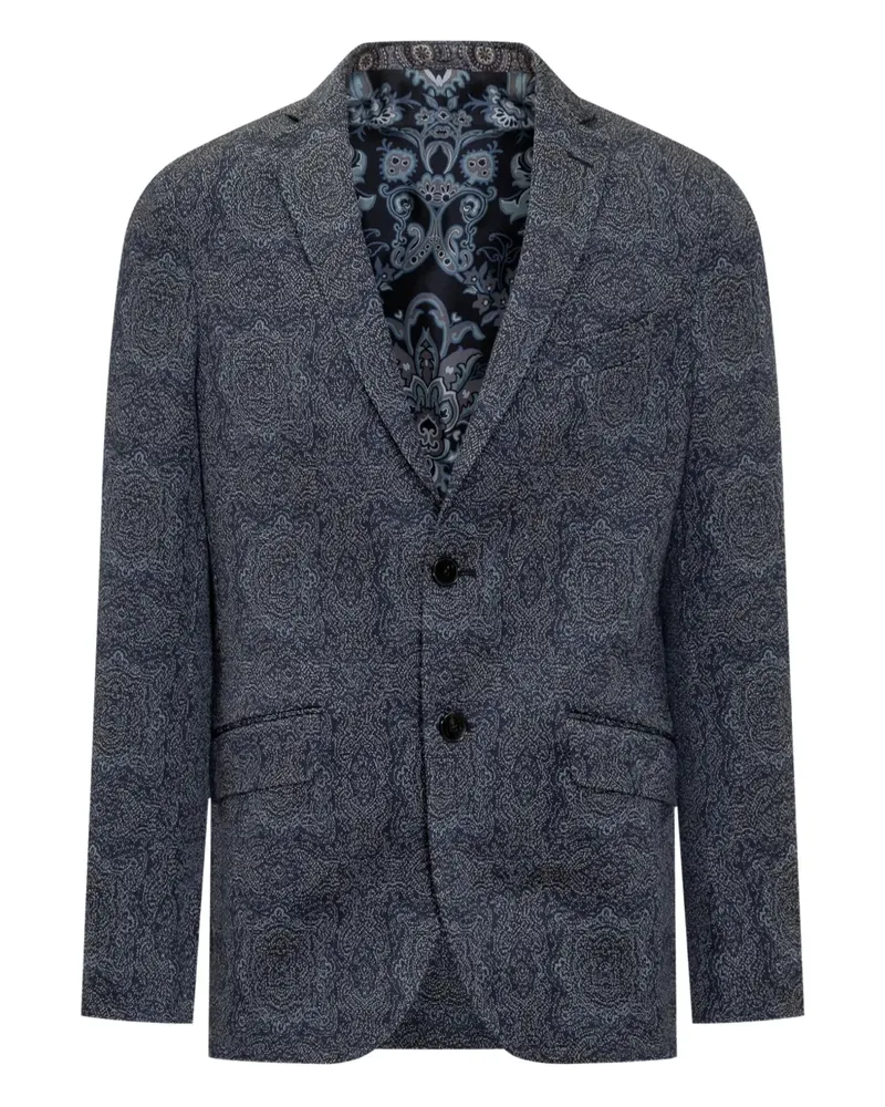 Etro Sakko mit Paisley-Print - Blau Blau