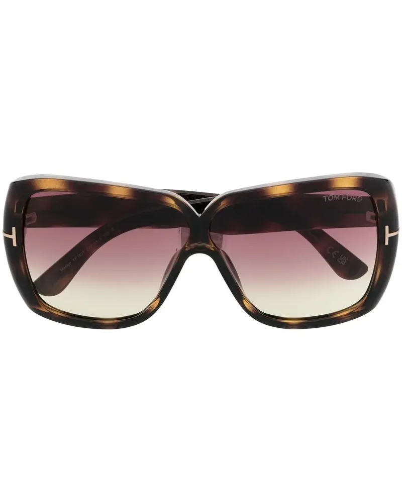Tom Ford Oversized-Sonnenbrille in Schildpattoptik - Braun Braun