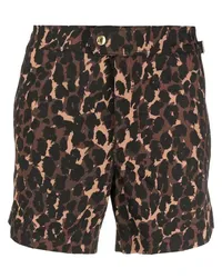 Tom Ford Badeshorts mit Leoparden-Print Braun