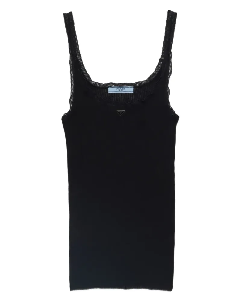 Prada Geripptes Tanktop - Schwarz Schwarz