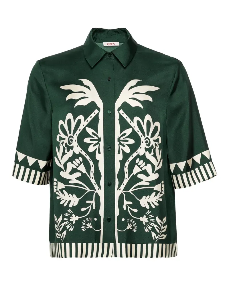 Eres Hemd mit Blumen-Print - Grün Grün