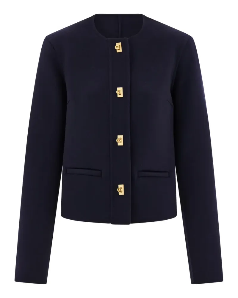 Ferragamo Kastige Jacke mit Gancini-Knöpfen - Blau Blau