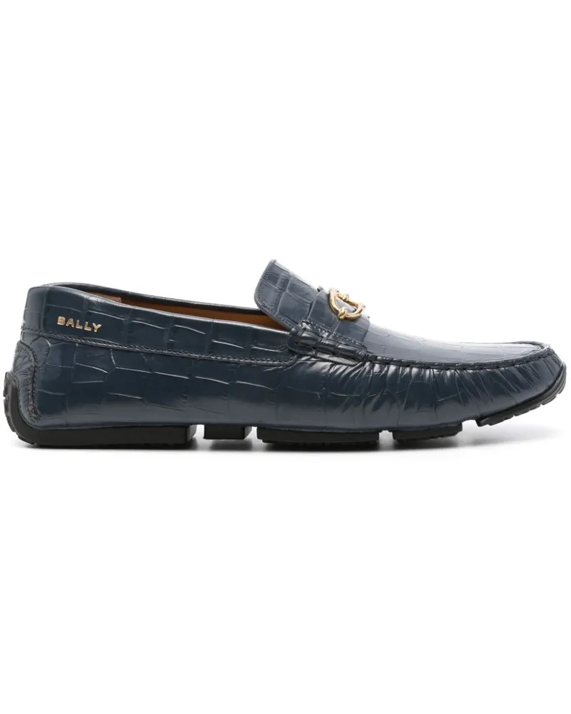 Bally Loafer mit Kroko-Effekt Blue