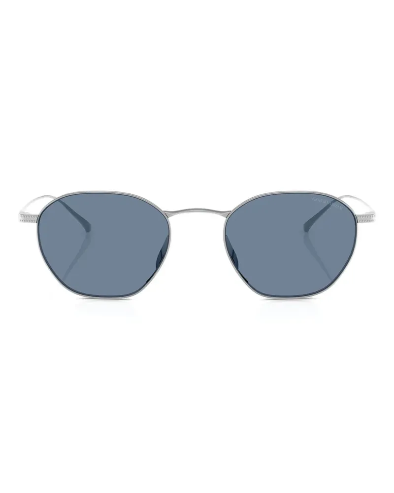 Giorgio Armani Runde Brille aus Titan - Silber Silber