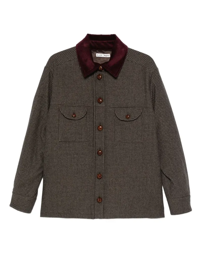 Blazé Milano Geknöpfte Jacke mit Cordkragen - Braun Braun