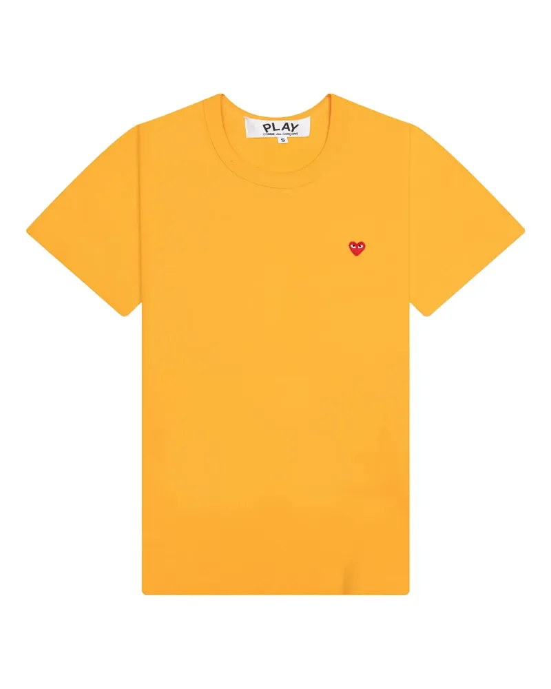 Comme des Garçons T-Shirt mit Herzstickerei - Gelb Gelb