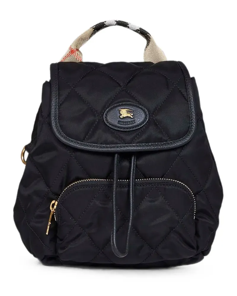 Burberry Gesteppter Rucksack mit Hufeisen - Schwarz Schwarz