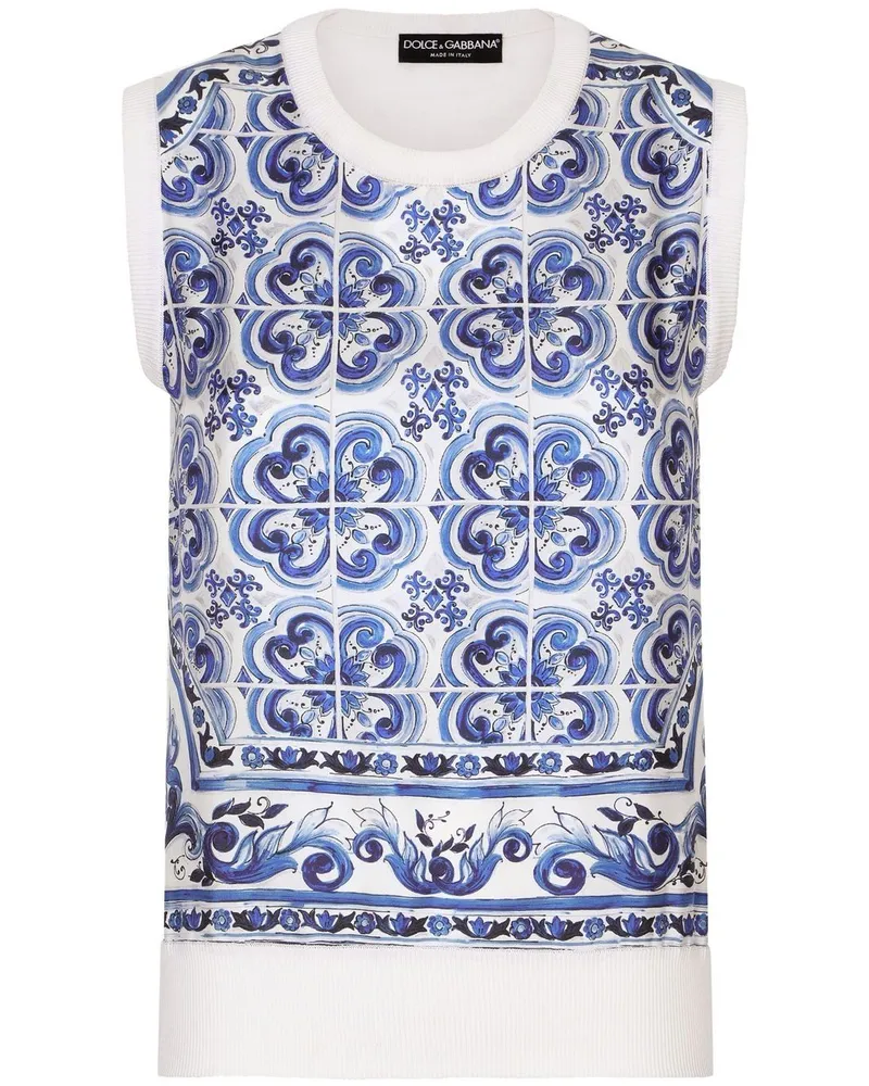 Dolce & Gabbana Pullover mit Majolica-Print - Blau Blau
