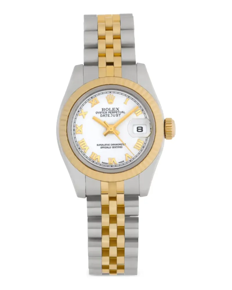 Rolex Datejust Armbanduhr mit geriffelter Lünette 26mm - Weiß Weiß