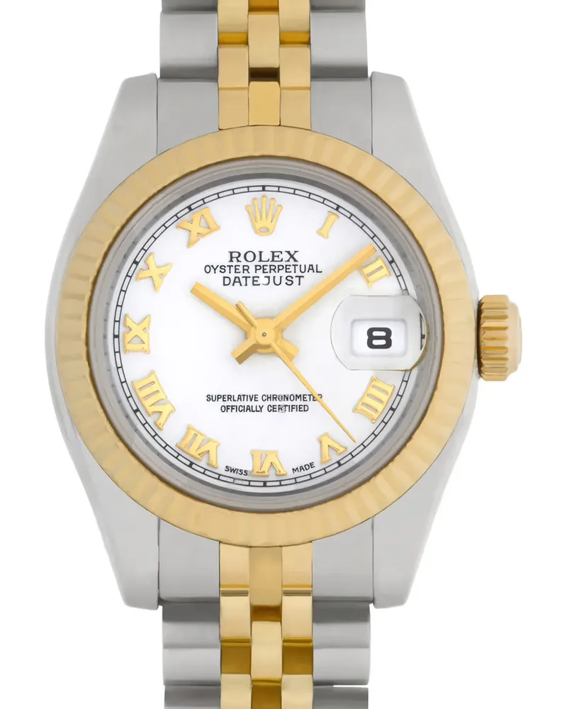 Rolex Datejust Armbanduhr mit geriffelter Lünette 26mm - Weiß Weiß