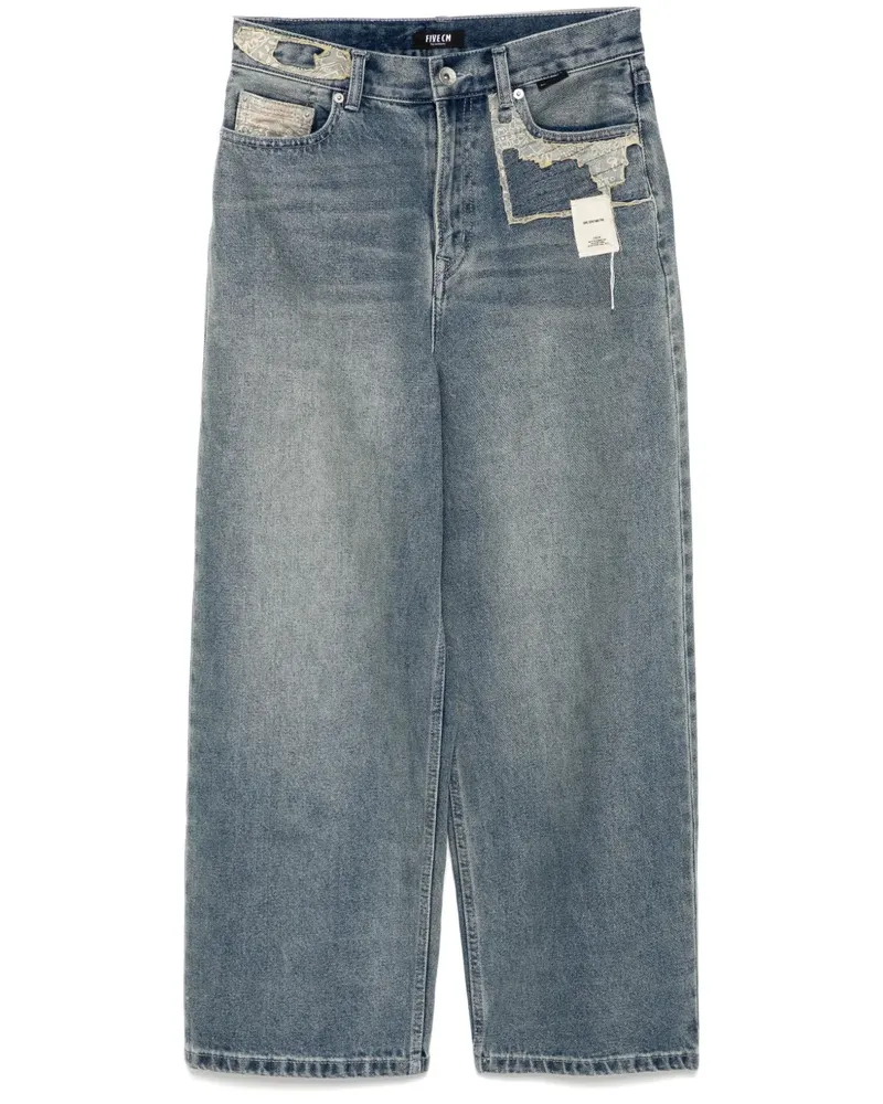 FIVE CM Jeans im Patchwork-Look Blau