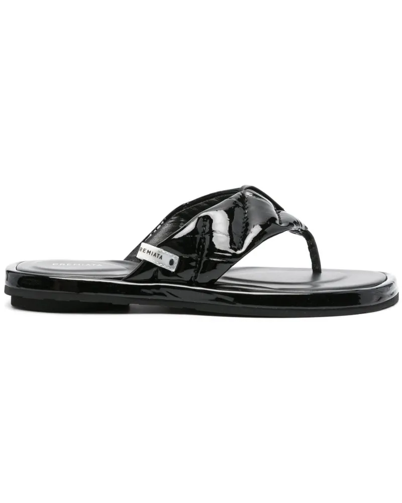 Premiata Sandalen mit geglänzt Detail - Schwarz Schwarz