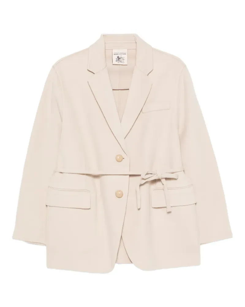 Semicouture belted wool coat - Nude Nude